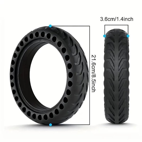 2 punkteringsfrie dæk 8,5" Honeycomb Xiaomi M365 scooter + 1 værktøj