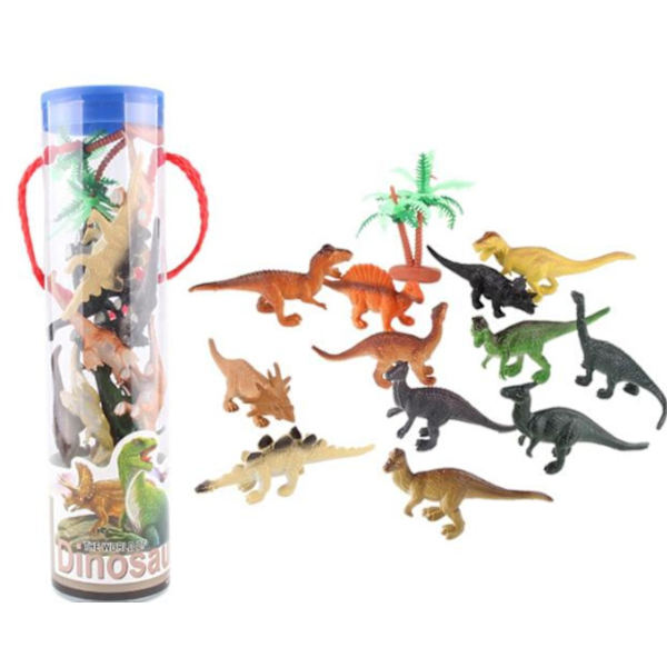 12st Dinosaurie modell plast leksak handgjorda figurer