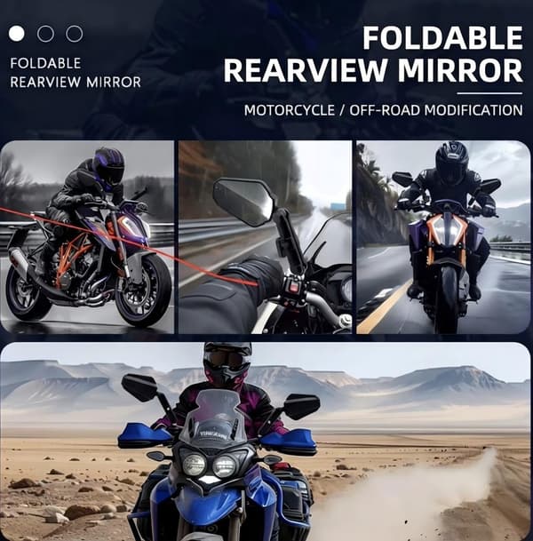 Motorcykelspeglar Vinkeljusterbart Fällbart Styre Sidospegel Westwind Road Styre Sidospeglar Motorcykeltillbehör Black