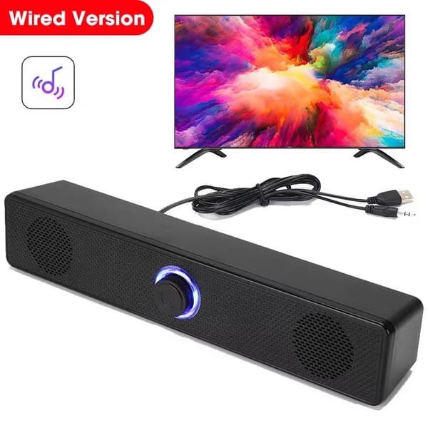 4D Computerhøjttaler Bar Stereolyd Subwoofer Bluetooth Højttaler Til Macbook Laptop Notebook PC Musikafspiller Kablet Højttaler Wired Version