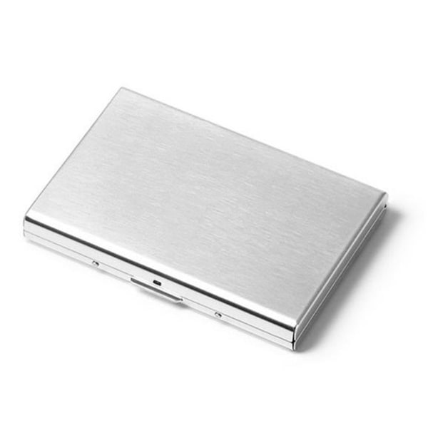 Korthållare med fack - Skyddar RFID - metall - plånbok - Silver Silver