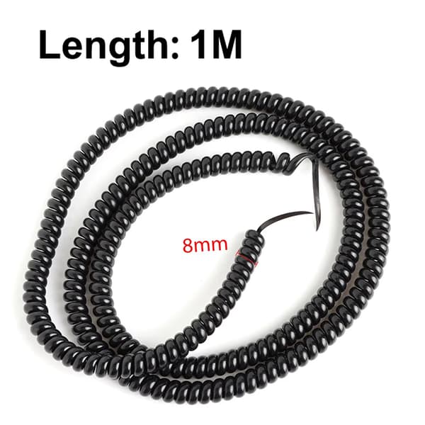 1M TPU Spiral Kabelopruller til Xiaomi M365 Ninebot Dualtron Kugoo Zero Løbehjul 2PCS Black