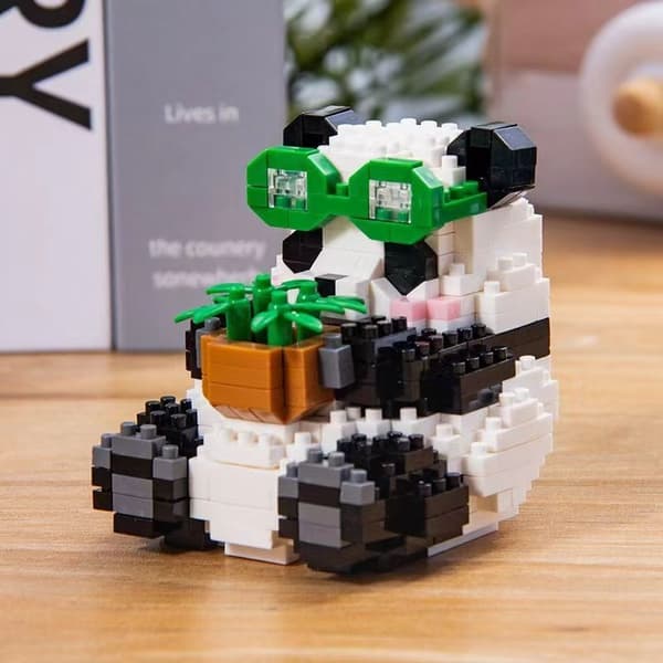 Mini Panda byggeklodser - sødt DIY pædagogisk legetøj i stil til børn W1121 Nobox