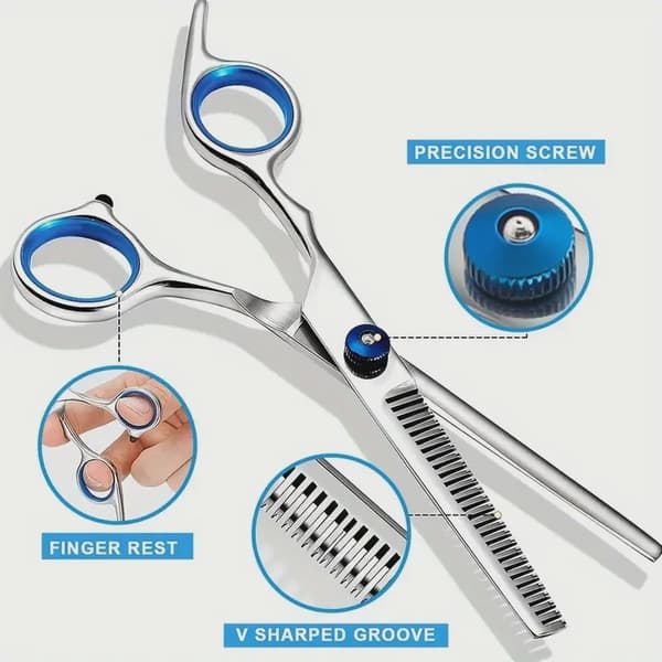 Ambidextrous kæledyrssikker saks i rustfrit stål til hunde med rundt hoved til præcisionstrimning Down Curved Scissors