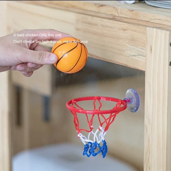 Minibasketballsæt til børn med massiv gummibold til bordskydespil Yellow