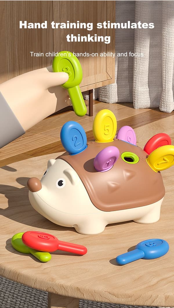 Montessori-igelkottleksak för bebisar - finmotorik och sensorisk utbildning Present för barn Hedgehog