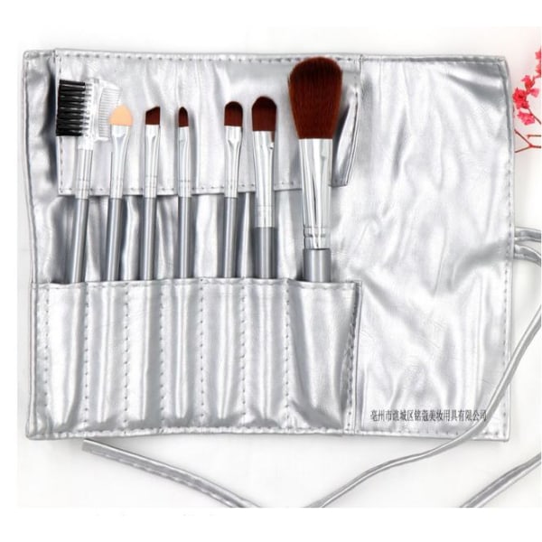 Make-up brushes 7 parts with case-4 Colors Silver