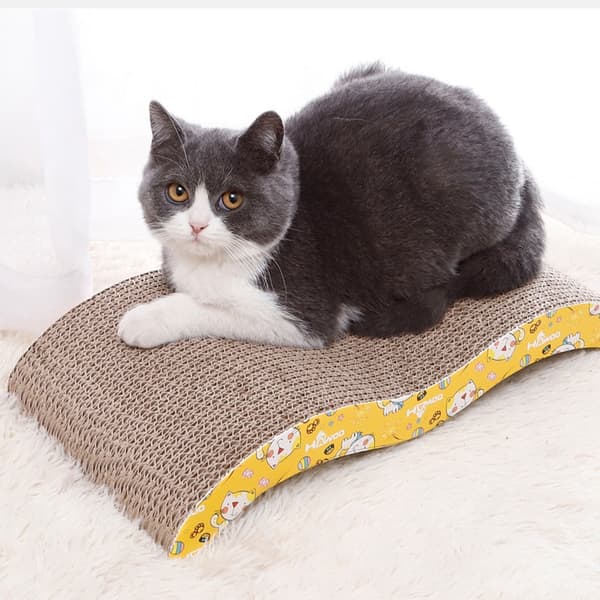 Kattleksaker kattskrapa slipklo kartong wellpapp reptålig klösbräda katt kattleksak soffa kudde säng S