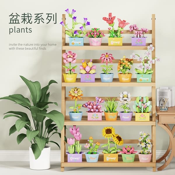 Mini DIY Blombukett Byggklossar Set för barn och vuxna - Creative Construction Gift 603-06-128pcs-no box