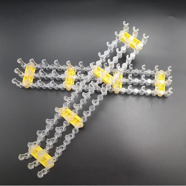 DIY gummibåndssæt til armbånd - aflang vævningsramme, krog og kunsthåndværkslegetøj 2 pcs