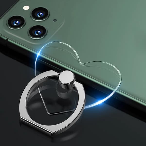 360° roterbar, klar fingerringholder til telefon, grebstativ, kompatibel med iPhone-covers Circular