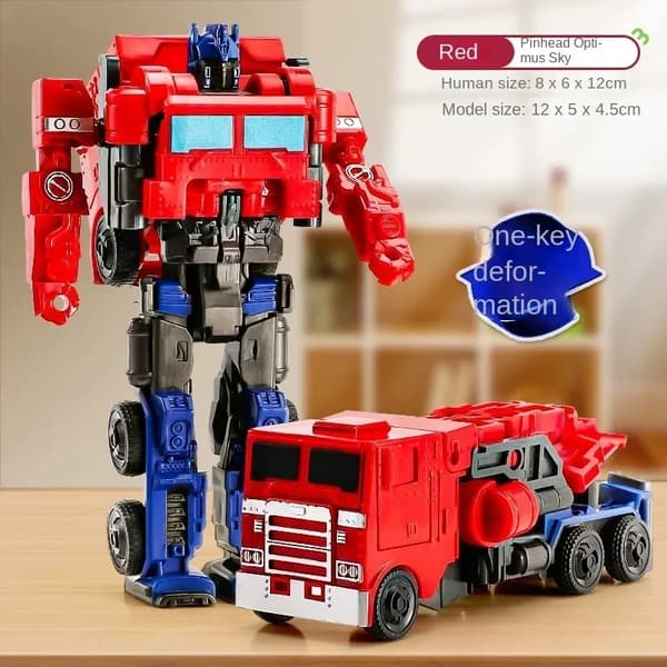 Transformation Car Anime Robot Model One Step Deformation Robot Legetøj Kid Puslespil Legetøj Deformation Bil Action Figur Model Red