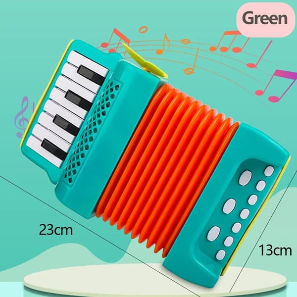 Harmonikalegetøj med tangenter til børn fra 3 år Green