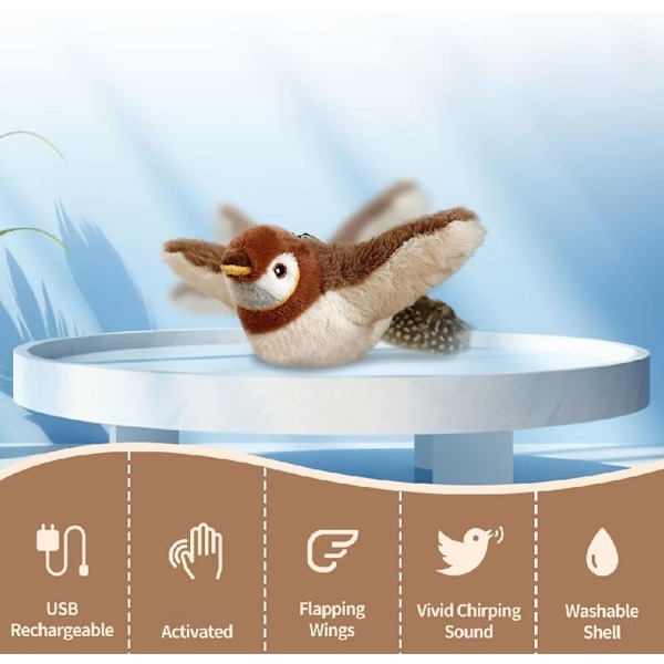 Electronic Interactive Flying Bird - Perfekt legetøj til katte