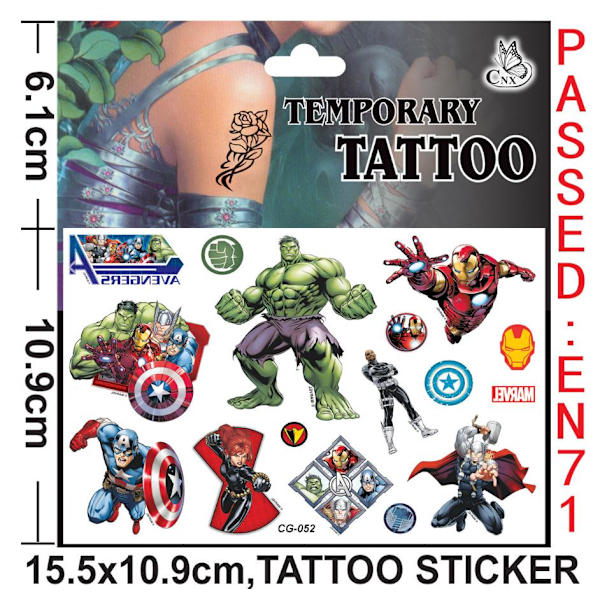 4 The Avengers  -tatuointia Erittäin herkullisia monivärisiä las