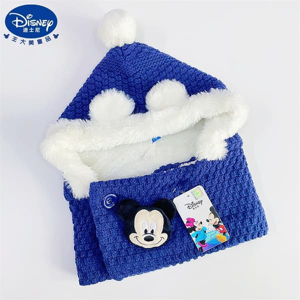 Disney Mickey & Sofia Vinterhue og -tørklædesæt til børn - Ørebeskyttelse til drenge & pigemode navy blue
