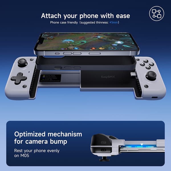 EasySMX M05 Typ C Mobiltelefonkontroll Kompatibel med Android-telefon, molnspel Xbox Game Pass, STADIA, xCloud, GeForce