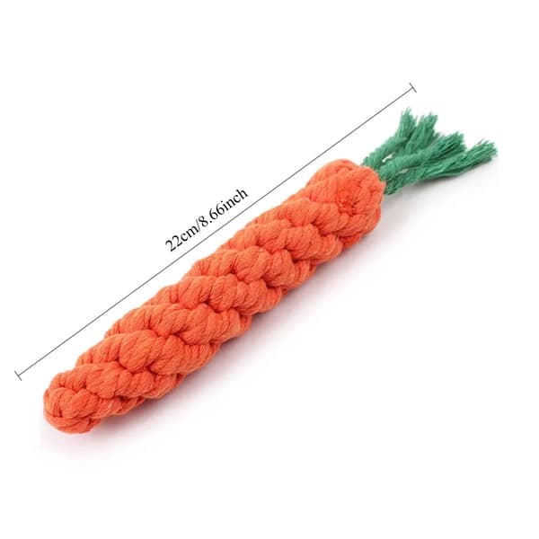 Morotshundbitsrep Husdjursleksak Säker och hållbar flätad bitleksak för hundar Tuggleksaker Resistent Valp Molarrengöring Tänder Bomullsrep orange-1PC