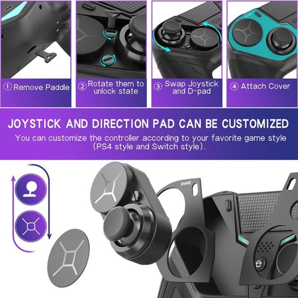 Controller til PS4 PS3 PS Playstation 4 3 PC-kontrol Trådløs Bluetooth Mobil Android TV Gamepad Gaming Game Pad Joystick Telefon Green with Bag