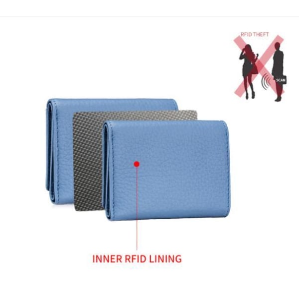 Smart RFID Skydd Plånbok Äkta Läder 4 Färger Khaki Brown