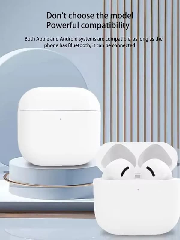 Bluetooth-headset TWS trådlösa hörlurar Bluetooth-hörlurar med lång batteritid, pekkontroll, öronsnäckor för Android IOS PC White