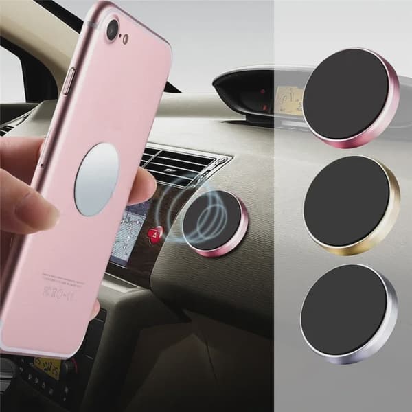 Magnetisk Biltelefonholder Dashboardmonteringsstativ til iPhone 13 12 Samsung Redmi Xiaomi Silver
