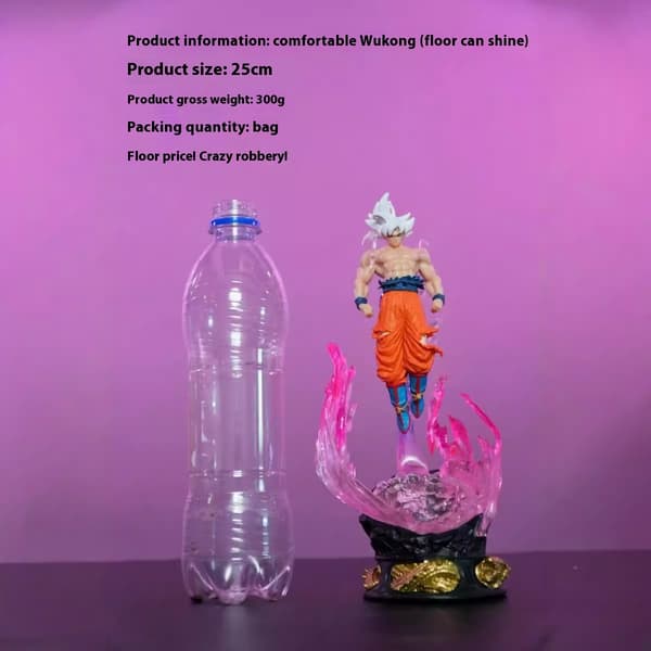 24 cm Ultra Instinct Son Goku PVC figur - Dragon Ball Light-Up samleobjekt Modelgave wukong Size without box
