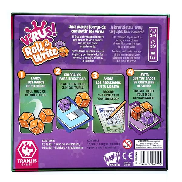 Game Factory Virus! Virus! Roll & Write 、Virus Halloween 、Virus! 2 Evolution Expansion ，Partyspel för skoj Familjespel Virus Evolution