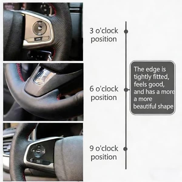 Anpassa handsydd konstläder 2012 2013 2014 2015 2016 2017 2018 halkfri rattskydd för Toyota Yaris Beige Thread