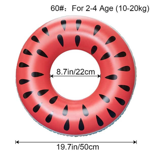 Uppblåsbara vattenmelon poolflottor för vuxna simringar flyter för fest, Lake Beach för barn vuxna Watermelon 70