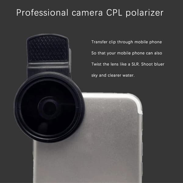 Telefonklips Cirkulær Polariseringsfilter til iPhone Samsung Universal Bærbar Polariseringskameraobjektiv 37MM Professionelt CPL Filterobjektivsæt 37MM