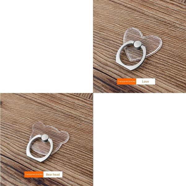 Universal Magnetisk Telefonholder Ringstativ til iPhone 12XS Transparent Mobiltelefon Circular