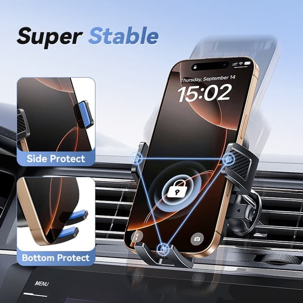 Joyroom 360° roterende universal bilventilationsholder til telefon til iPhone Samsung Xiaomi Huawei Dashboard
