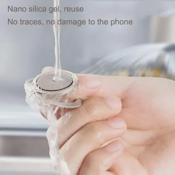 Magnetisk telefonholder til bil med fingerringstik Silver