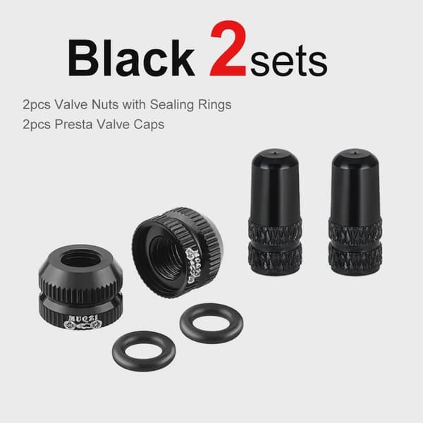 2-6 set Presta-ventilmutter och lock för MTB-vägcykel slanglösa däckskyddsskruvar Red 4sets