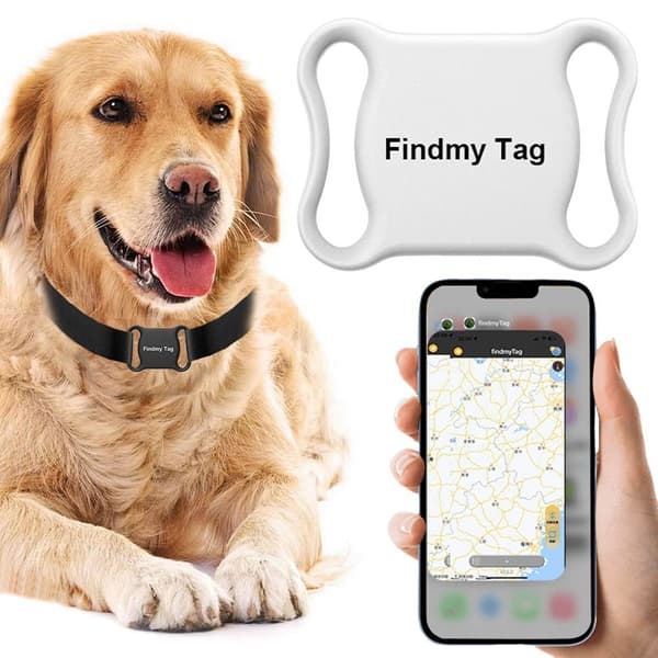 Bluetooth GPS Tracker til kæledyr, børn og bagage - Real-Time Location Finder til hunde, katte og mere Black