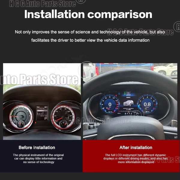 Digital instrumentpanel för Dodge Durango 2011 2012 2013-2020 Hastighetsmätare för instrumentpanel Stöder trådlös CarPlay/Android Auto 8G 128G Radio