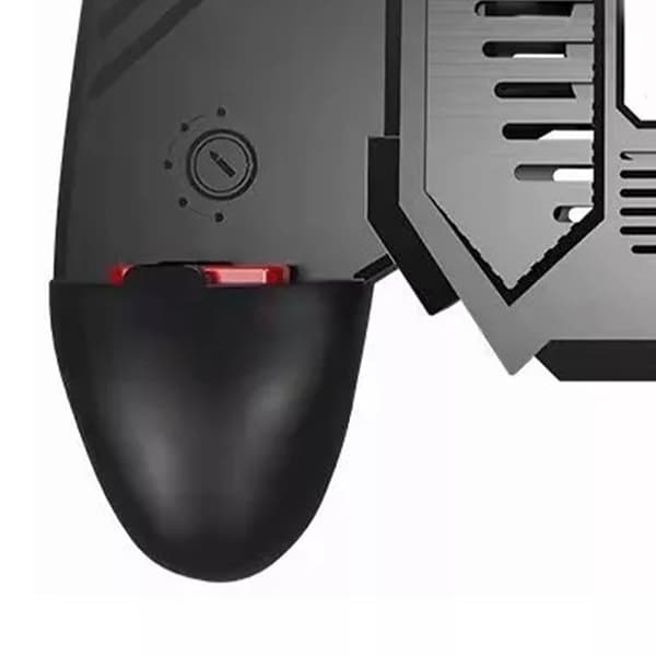 AK77 Seksfingers Gamepad Mobil Controller 6 Fingers Med Ventilator Til iPhone Android Shooter Triggers Fire Joystick Gamepad black
