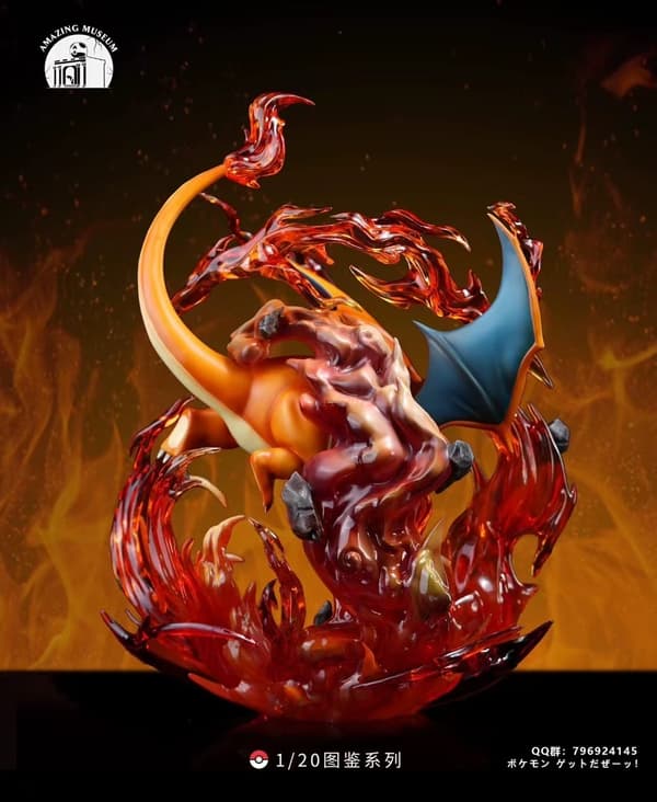 Sød Charizard-figur - 1/20-skala ild-pustende dragemodel til skrivebordspynt B