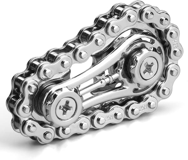 Fidget Chain, Sensorisk Cykelkæde EDC Anti Stress Lindring Angst Metal Fidget Finger Hånd Spinner Legetøj Til Børn Voksne ADHD Autisme fidget chain silver