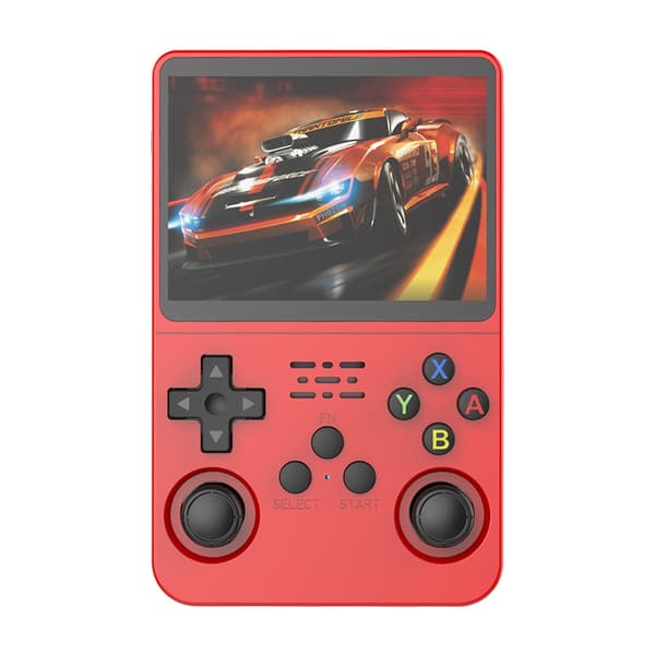 Open Source R36S Retro Handheld Video Game Console Linux System 3,5-tums IPS-skärm Bärbar Ruby Red 64G