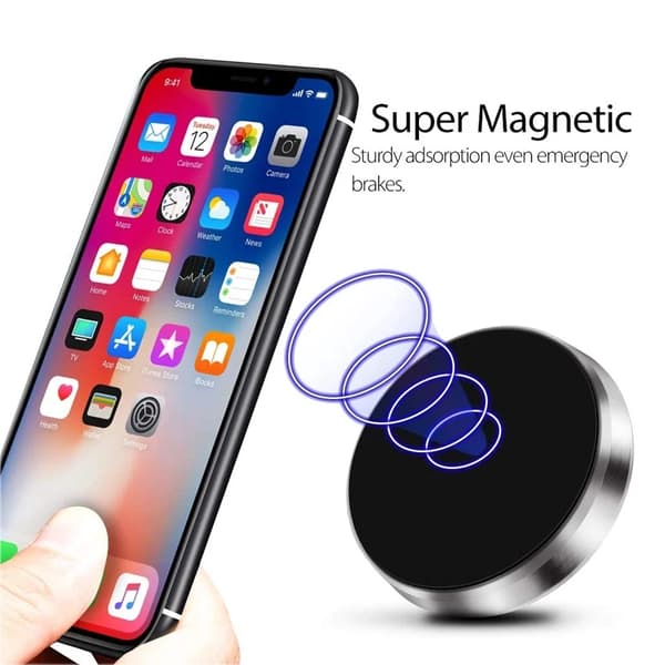 Magnetisk bilhållare universal stativ för iPhone Xiaomi Huawei Samsung instrumentbräda 2Pcs Black