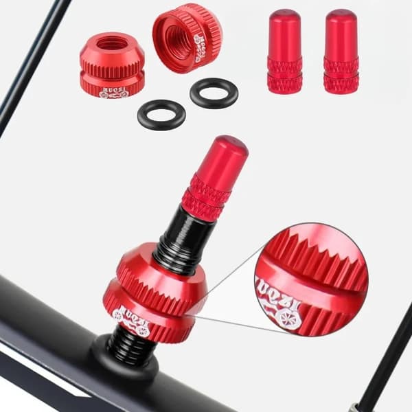 2-6 set Presta-ventilmutter och lock för MTB-vägcykel slanglösa däckskyddsskruvar Blue 2sets