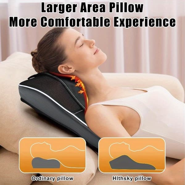 Jinkairui Elektrisk Shiatsu Massagekudde Nackkrockkudde Traktion Kroppsmassage Bil med Värme- och Vibrationsfunktion basic Plug Type EU Plug