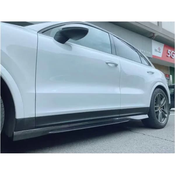 Karrosserisæt i ægte kulfiber til Porsche Cayenne Coupé 2018-2023, forkofangerlæbe, bagagerumsdiffusor, sideskørtspoiler Rear Diffuser