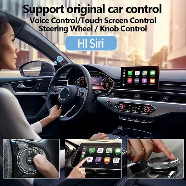 Carplay trådløs adapter Android Auto 2 i 1 Smart Dongle 5G WIFI til iPhone Android telefon til Volvo Benz MG Kia Chery VW black