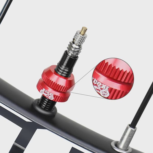1 par MTB-cykel vakuumdäckventilhattar innerslang muttersäkra Red-1Pair