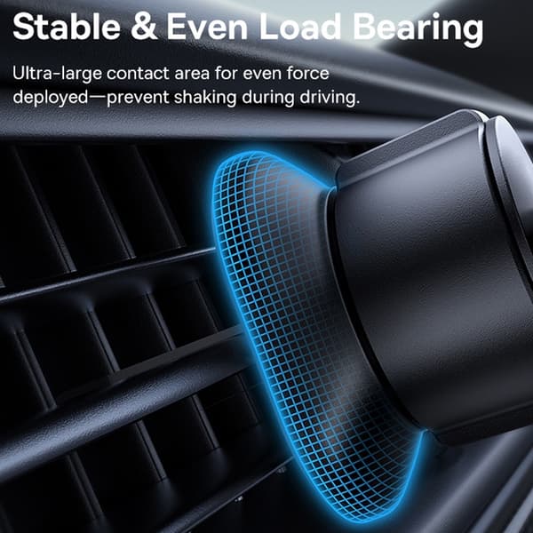Baseus Metal Gravity Bilholder Luftventilatorstativ til iPhone Xiaomi Samsung Huawei Realme Black