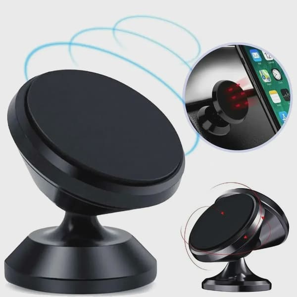Magnetisk bilhållare universal stativ för iPhone Xiaomi Huawei Samsung instrumentbräda Black Silver-Fixed