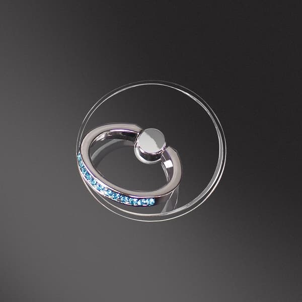 Diamant Transparent 360° Roterende Telefonringholder Universal Greb til iPhone iPad Tablet Pink